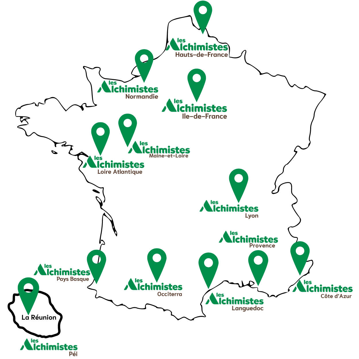 Carte réseau national Alchimistes